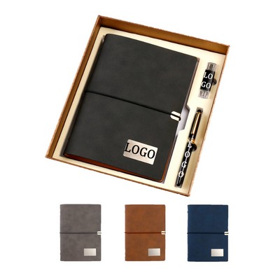 Refillable Journal With Pen And Flash Drive Gift Set