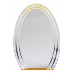 Large Double Halo Gold Acrylic Oval Award