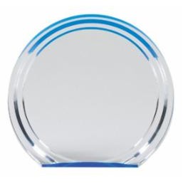 Small Double Halo Blue Acrylic Circle Award