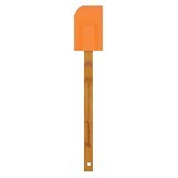 Orange Silicone Spatula w/Bamboo Handle