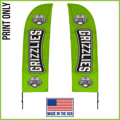 10ft Double Sided Premium Straight Flag - Graphic Only - Made in the USA