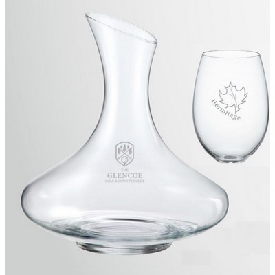 California Carafe & 2 Stemless Wine-Set 1 Etch*