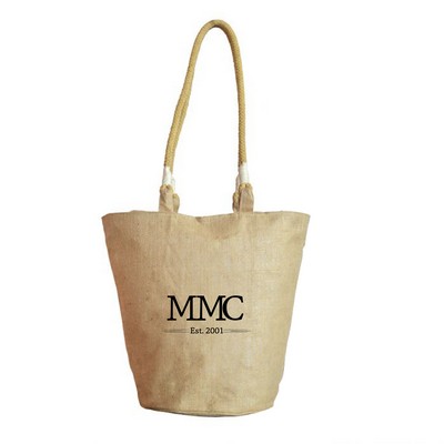 Jute Fashion Tote with thick Rope handles