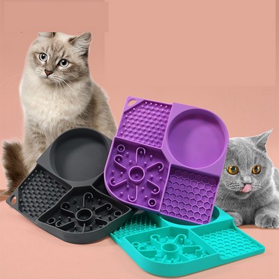 4 Compartments Slow Feeder Licking Mat