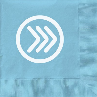 Pastel Blue Cocktail 3-Ply Beverage Napkins - 1-Color Screen Print