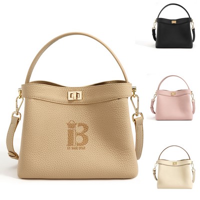 Genuine Leather Women's Bucket Bag