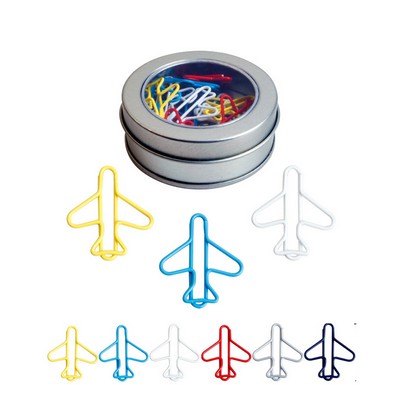 Airplane Paper Clips In Tin Box