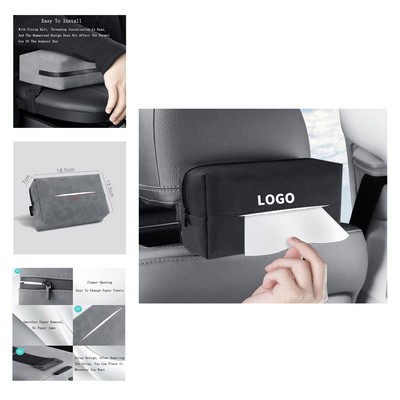 7.28in x 4.92in x 2.75in Car Sun Visor Tissue Box for Seat Back