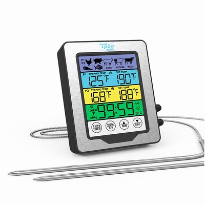 Digital Touchscreen BBQ Grill Thermometer with Color LCD