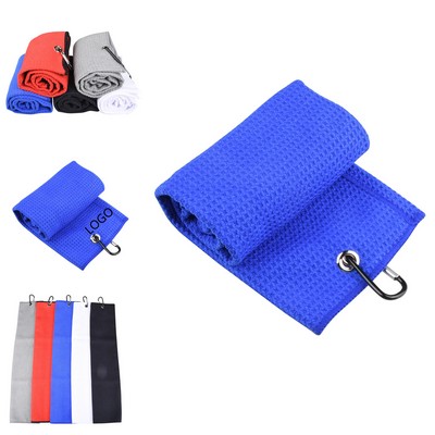 Microfiber Fabric Waffle Pattern Golf Towel