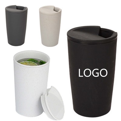 Wheat Straw Coffee Cup With Screw Lid