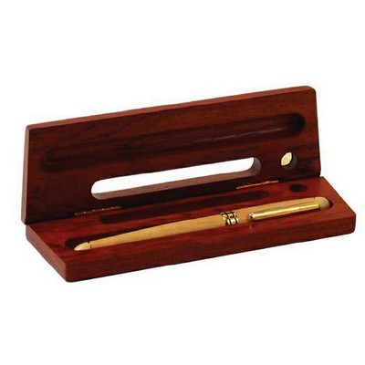 Rosewood Pen Box with Business Card Stand/ Pen Stand