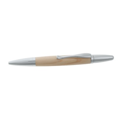 Stylish Wooden Pen in Maple Finish w/Chrome Accents