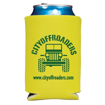 Folding Foam Can Cooler - 2 Side Screen Print