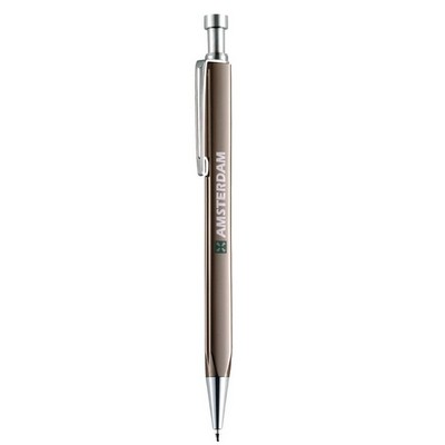 Gun metal Gray Click Action Ballpoint Pen w/Triangular Barrel