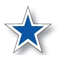 Windshield 5" Star Decals (Dark Blue & White)