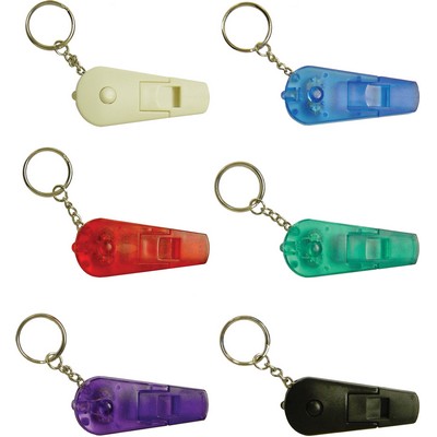 Plastic Key Tag w/Light & Whistle