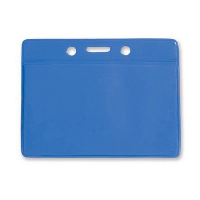 3.75" W x 3.00" H - Horizontal Colored Vinyl Badge Holder (Blank)