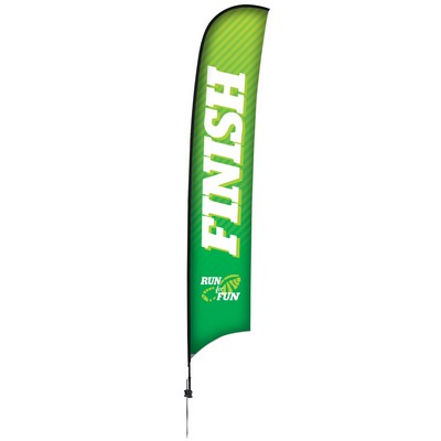 17' Premium Razor Sail Sign Flag, 1-Sided, Ground Spike