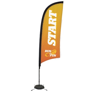 9' Premium Razor Sail Sign Flag, 1-Sided, Scissor Base