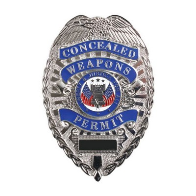 Deluxe Silver Concealed Weapons Permit Badge