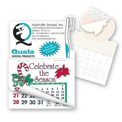 Toothbrush Shape Calendar Pad Sticker W/ Tear Away Calendar