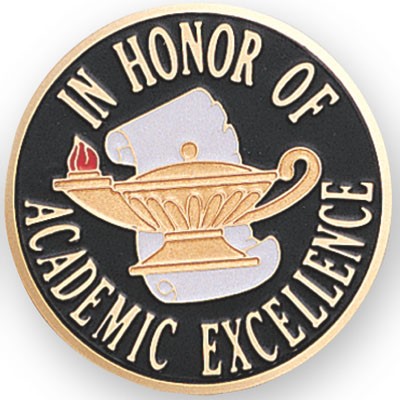 2" In Honor of Academic Excellence Etched Enameled Medallion Insert Disc