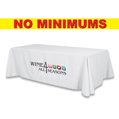 6' Dye Sub Tablecloth (Non Fitted) White, Silver, Ivory No Minimum