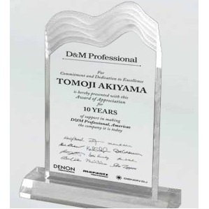 Acrylic Frosted Tower Award w/ Clear Base (7"x8.75")