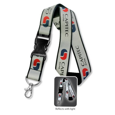 1" Wide Reflective Custom Printed Lanyard