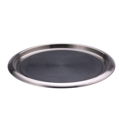 16'' Non-Slip Stainless Steel Round Silicone Serving Tray