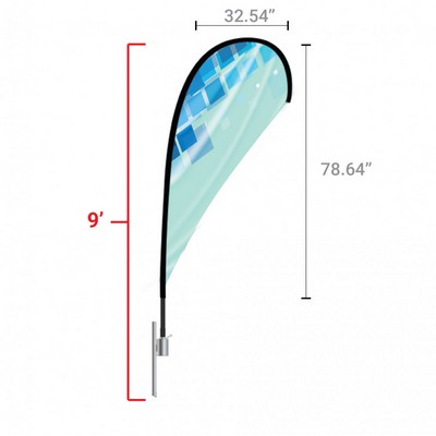 9' Teardrop Flag Single Sided