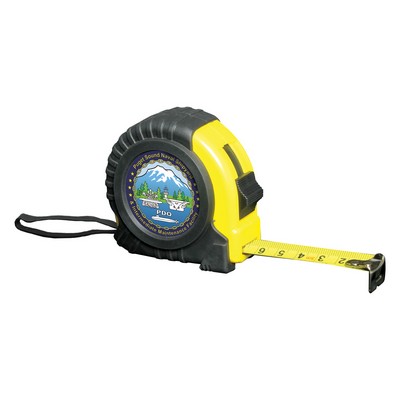 16' (3 meters) Tape Measure with rubber wrist strap and belt clip; Full Color Imprint