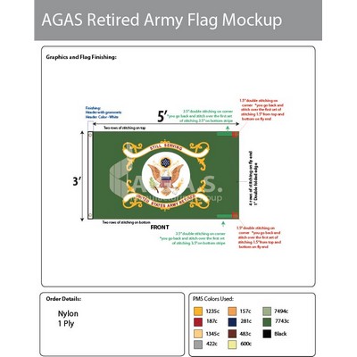 Army Retired Flags 3x5 foot