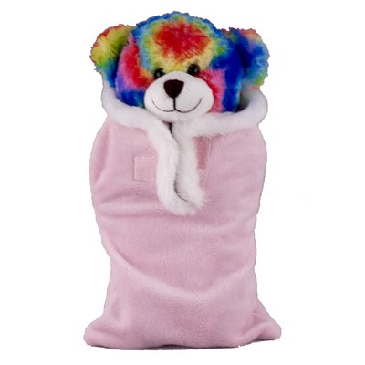 Soft Plush Tie Dye Bear in Baby Sleep Bag Stuffed Animal