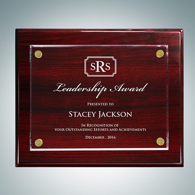 Rosewood Piano Finish Plaque Floating Acrylic Plate (Medium)