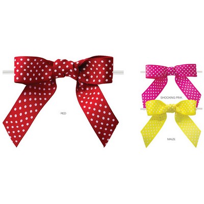 7/8" Pre-Tied Grosgrain Polka Dot Bow w/Wire Twist