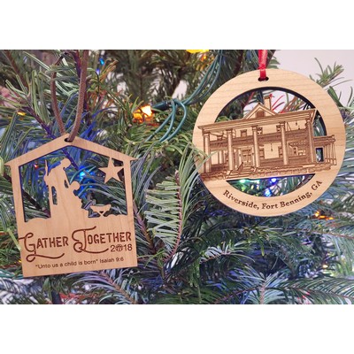 3.5" - Customizable Hardwood Ornaments