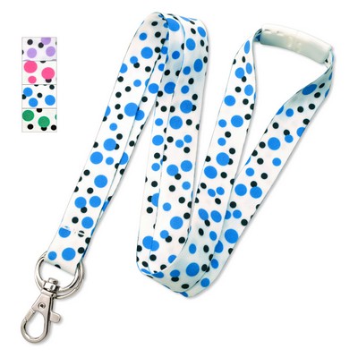 5/8" Polka Dot Lanyards with Trigger Hook and Split Ring