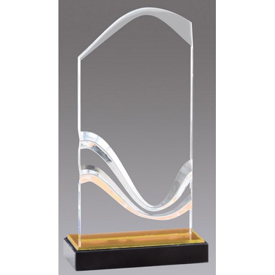 Golden Power Wave Acrylic Award 9 1/2'' H