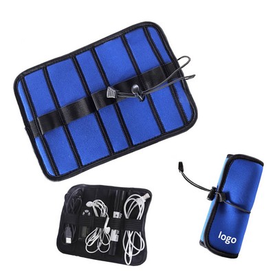 Neoprene Roll-up Electronics Accessories Bag/Cable Organizer