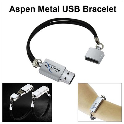 Aspen Metal USB Bracelet Flash Drive - 512 MB Memory