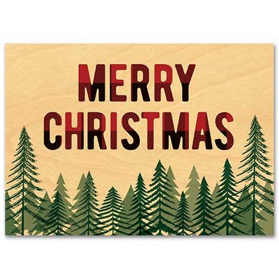 5" x 7" - Wood Veneer Holiday Cards - 2 Sided