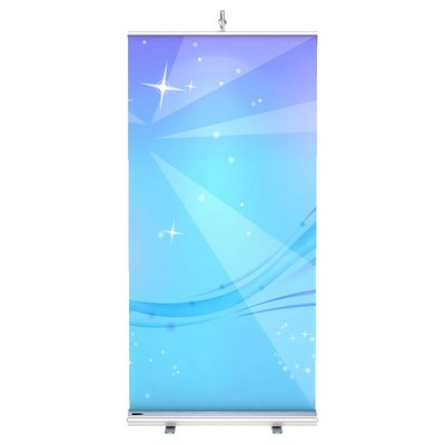 BannerStand 2 - Silver Banner Stand w/Double Sided Graphic & Hardware (39.4"x90")