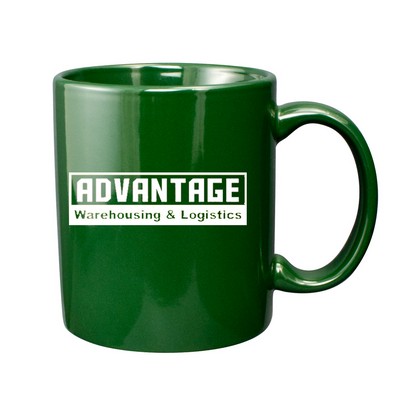 11 Oz. Vitrified C-Handle Mug (Hunter Green)