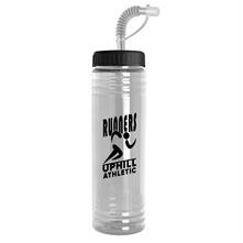 24 Oz. Slim Fit Sports Water Bottle w/Straw Lid