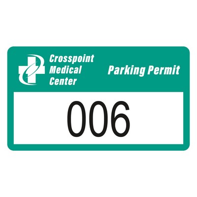 Outside Parking Permit | Rectangle | 2" x 3 1/2" | White Vinyl