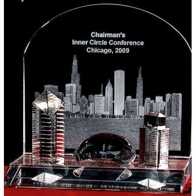 Crystal Chicago Cityscape Sculpture (6")