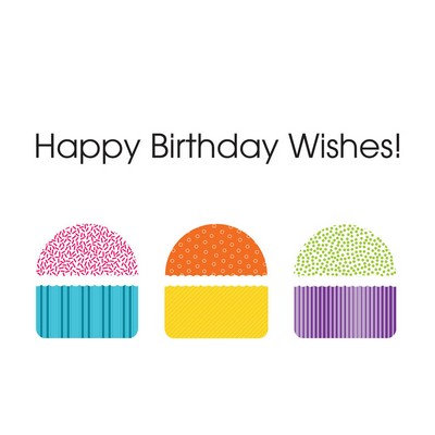 Colorful Cupcake Wishes Birthday Greeting Card