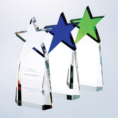 Triumphant Star Award with Green Star, 4"x9"H